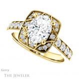 Oval Shaped Forever One Moissanite Engagement Ring #GTJ1222-oval-fo-y