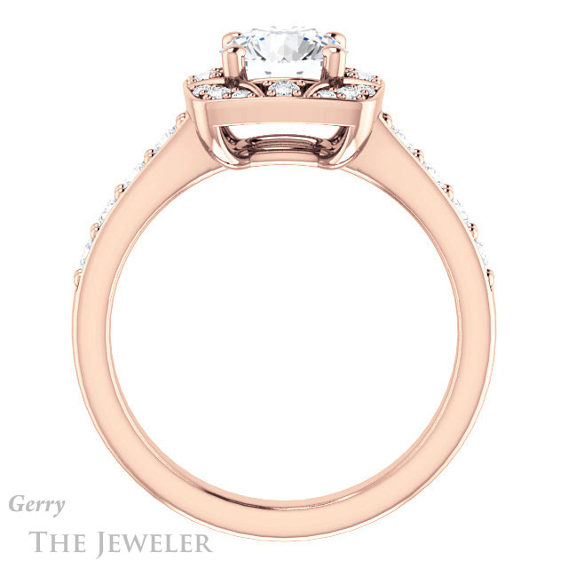 Round Cut Forever One Moissanite Engagement Ring #GTJ1222-round-fo-r