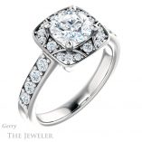 Round Cut Forever One Moissanite Engagement Ring #GTJ1222-round-fo-w