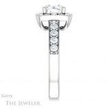 Round Cut Forever One Moissanite Engagement Ring #GTJ1222-round-fo-w