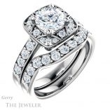 Round Cut Forever One Moissanite Engagement Ring #GTJ1222-round-fo-w