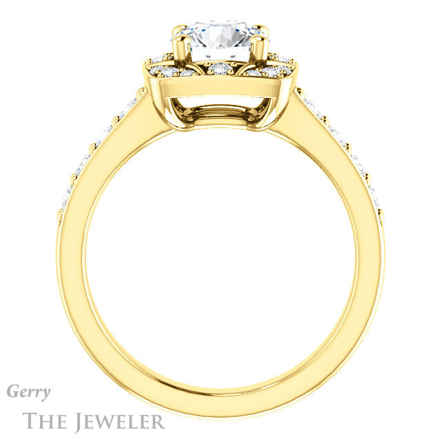 Round Cut Forever One Moissanite Engagement Ring #GTJ1222-round-fo-y