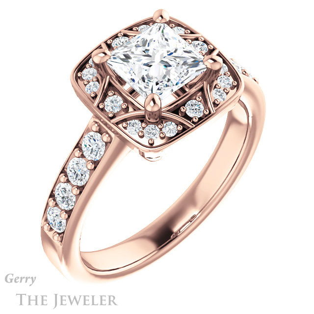 Princess Cut Forever One Moissanite Engagement Ring #GTJ1222-square-fo-r 4 Princess Cut Forever One Moissanite Engagement Ring #GTJ1222-square-fo-r