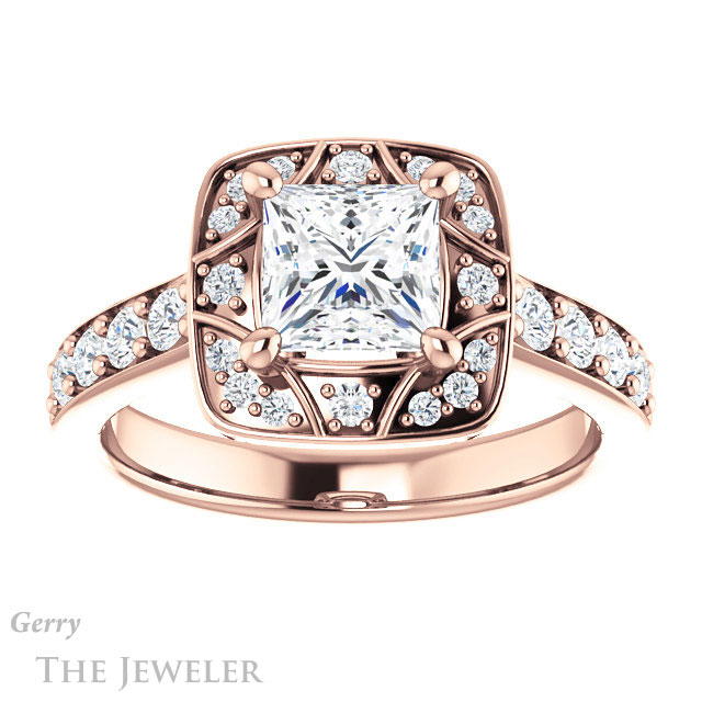 Princess Cut Forever One Moissanite Engagement Ring #GTJ1222-square-fo-r