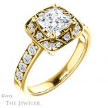 Princess Cut Forever One Moissanite Engagement Ring #GTJ1222-square-fo-y