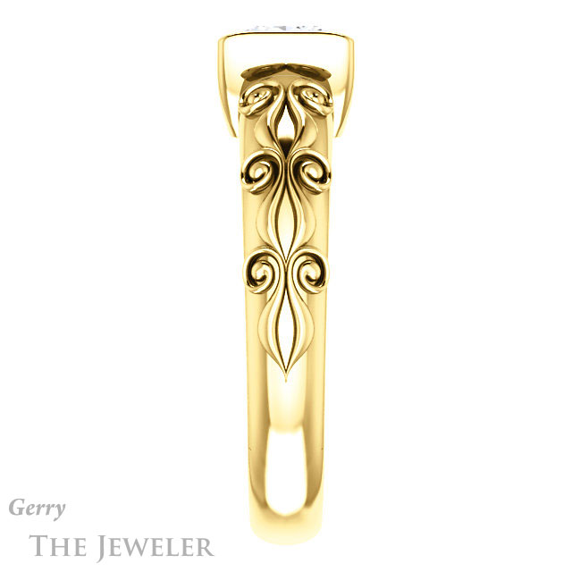 Princess Cut Forever One Moissanite Engagement Ring #GTJ1223-square-fo-y | Gerry The Jeweler Princess Cut Forever One Moissanite Engagement Ring #GTJ1223-square-fo-y