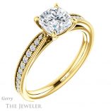Cushion Cut Forever One Moissanite Engagement Ring #GTJ1224-cushion-fo-y 4 Cushion Cut Forever One Moissanite Engagement Ring #GTJ1224-cushion-fo-y