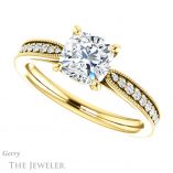 Cushion Cut Forever One Moissanite Engagement Ring #GTJ1224-cushion-fo-y 5 Cushion Cut Forever One Moissanite Engagement Ring #GTJ1224-cushion-fo-y