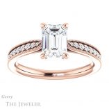 Emerald Cut Forever One Moissanite Engagement Ring #GTJ1224-emerald-fb-r 1 Emerald Cut Forever Brilliant Moissanite Engagement Ring #GTJ1224-emerald-fb-r
