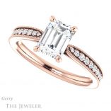 Emerald Cut Forever One Moissanite Engagement Ring #GTJ1224-emerald-fb-r 5 Emerald Cut Forever Brilliant Moissanite Engagement Ring #GTJ1224-emerald-fb-r