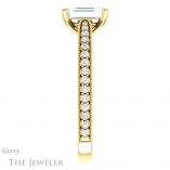Emerald Cut Forever One Moissanite Engagement Ring #GTJ1224-emerald-fb-y 3 Emerald Cut Forever Brilliant Moissanite Engagement Ring #GTJ1224-emerald-fb-y