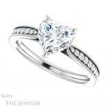 Heart Shaped Forever One Moissanite Engagement Ring #GTJ1224-heart-fb-w 5 Heart Shaped Forever Brilliant Moissanite Engagement Ring #GTJ1224-heart-fb-w