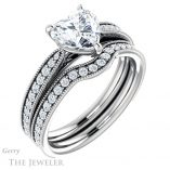 Heart Shaped Forever One Moissanite Engagement Ring #GTJ1224-heart-fb-w 6 Heart Shaped Forever Brilliant Moissanite Engagement Ring #GTJ1224-heart-fb-w