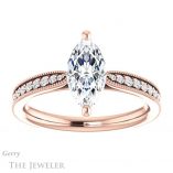 Marquise Cut Forever One Moissanite Engagement Ring #GTJ1224-marquise-fb-r 1 Marquise Cut Forever Brilliant Moissanite Engagement Ring #GTJ1224-marquise-fb-r