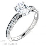 Oval Shaped Forever One Moissanite Engagement Ring #GTJ1224-oval-fo-w