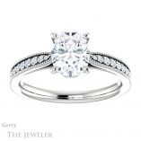 Oval Shaped Forever One Moissanite Engagement Ring #GTJ1224-oval-fo-w
