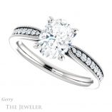 Oval Shaped Forever One Moissanite Engagement Ring #GTJ1224-oval-fo-w