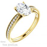 Oval Shaped Forever One Moissanite Engagement Ring #GTJ1224-oval-fo-y
