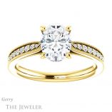 Oval Shaped Forever One Moissanite Engagement Ring #GTJ1224-oval-fo-y