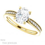 Oval Shaped Forever One Moissanite Engagement Ring #GTJ1224-oval-fo-y