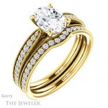 Oval Shaped Forever One Moissanite Engagement Ring #GTJ1224-oval-fo-y