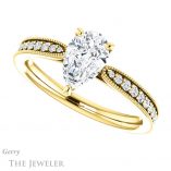 Pear Shaped Forever One Moissanite Engagement Ring #GTJ1224-pear-fb-y 5 Pear Shaped Forever Brilliant Moissanite Engagement Ring #GTJ1224-pear-fb-y