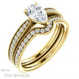 Pear Shaped Forever One Moissanite Engagement Ring #GTJ1224-pear-fb-y 6 Pear Shaped Forever Brilliant Moissanite Engagement Ring #GTJ1224-pear-fb-y