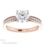 Round Cut Forever One Moissanite Engagement Ring #GTJ1224-round-fo-r 1 Round Cut Forever One Moissanite Engagement Ring #GTJ1224-round-fo-r
