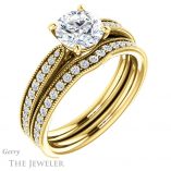Round Cut Forever One Moissanite Engagement Ring #GTJ1224-round-fo-y