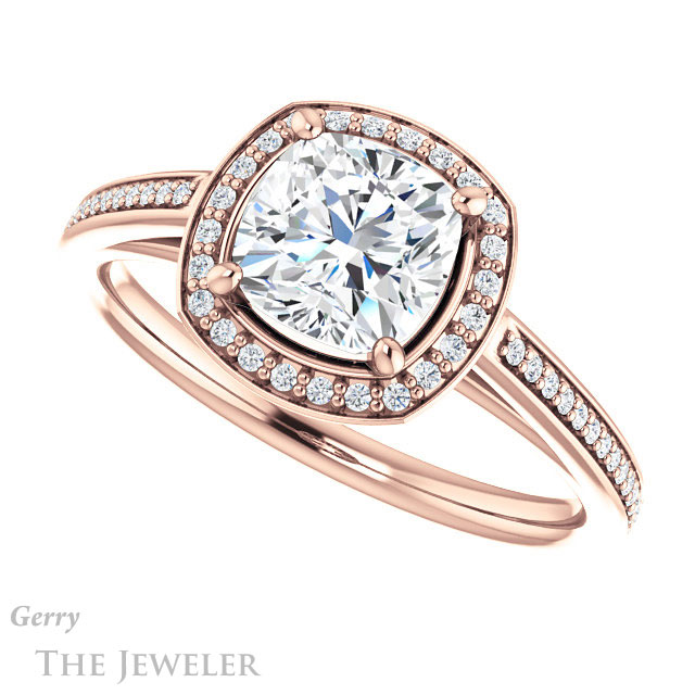 Cushion Cut Forever One Moissanite Engagement Ring #GTJ1225-cushion-fo-r