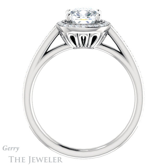 Cushion Cut Forever One Moissanite Engagement Ring #GTJ1225-cushion-fo-w