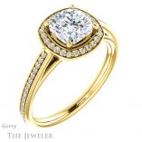 Cushion Cut Forever One Moissanite Engagement Ring #GTJ1225-cushion-fo-y