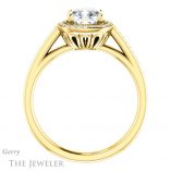 Cushion Cut Forever One Moissanite Engagement Ring #GTJ1225-cushion-fo-y