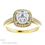 Cushion Cut Forever One Moissanite Engagement Ring #GTJ1225-cushion-fo-y