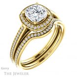 Cushion Cut Forever One Moissanite Engagement Ring #GTJ1225-cushion-fo-y
