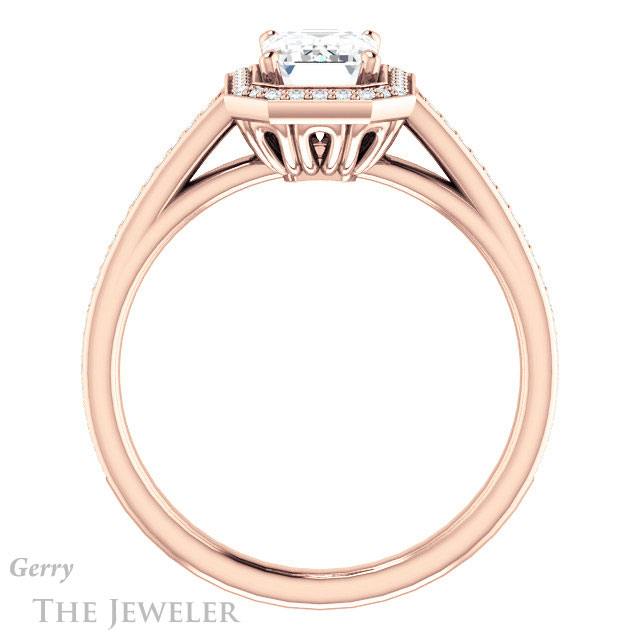 Emerald Cut Forever Brilliant Moissanite Engagement Ring #GTJ1225-emerald-fb-r