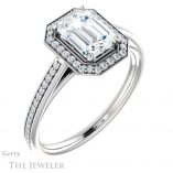 Emerald Cut Forever Brilliant Moissanite Engagement Ring #GTJ1225-emerald-fb-w