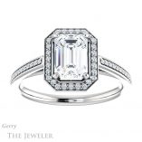 Emerald Cut Forever Brilliant Moissanite Engagement Ring #GTJ1225-emerald-fb-w