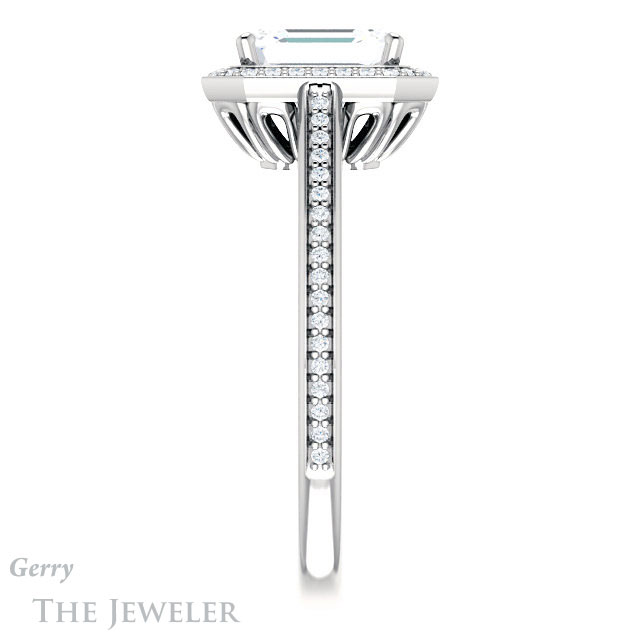 Emerald Cut Forever Brilliant Moissanite Engagement Ring #GTJ1225-emerald-fb-w
