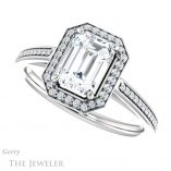 Emerald Cut Forever Brilliant Moissanite Engagement Ring #GTJ1225-emerald-fb-w