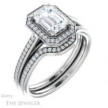 Emerald Cut Forever Brilliant Moissanite Engagement Ring #GTJ1225-emerald-fb-w