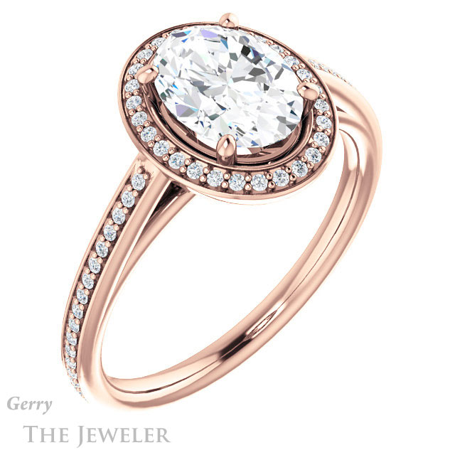 Oval Shaped Forever One Moissanite Engagement Ring #GTJ1225-oval-fo-r