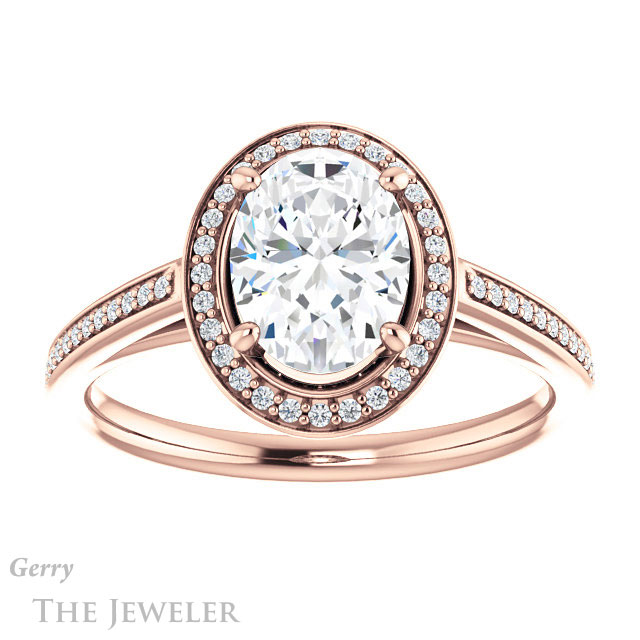 Oval Shaped Forever One Moissanite Engagement Ring #GTJ1225-oval-fo-r
