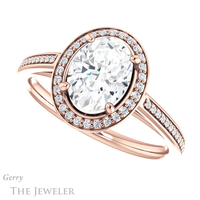 Oval Shaped Forever One Moissanite Engagement Ring #GTJ1225-oval-fo-r