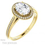Oval Shaped Forever One Moissanite Engagement Ring #GTJ1225-oval-fo-y