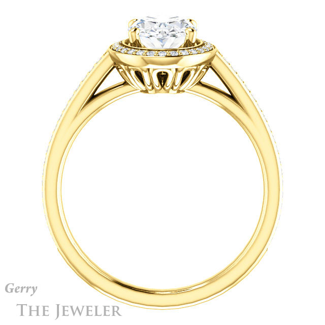 Oval Shaped Forever One Moissanite Engagement Ring #GTJ1225-oval-fo-y
