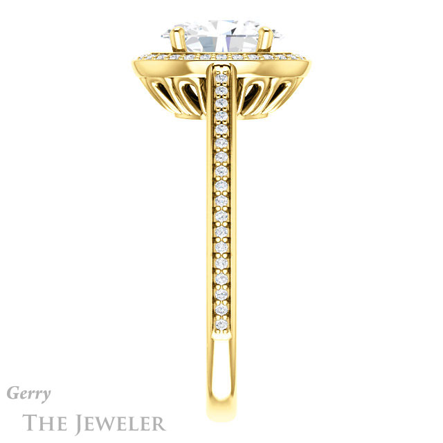Oval Shaped Forever One Moissanite Engagement Ring #GTJ1225-oval-fo-y