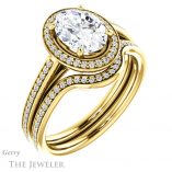 Oval Shaped Forever One Moissanite Engagement Ring #GTJ1225-oval-fo-y