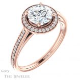 Round Cut Forever One Moissanite Engagement Ring #GTJ1225-round-fo-r