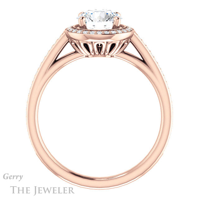 Round Cut Forever One Moissanite Engagement Ring #GTJ1225-round-fo-r